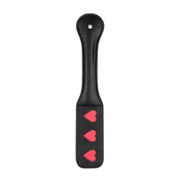 Ouch By Shots Rimba Paddle HEARTS - Leather Impact Tool with Heart Pattern