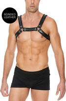 Ouch By Shots Ouch! Leather Bulldog Harness L/XL - Adjustable Straps & Buckles