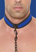 Ouch By Shots OUCH! Adjustable Neoprene Collar with Detachable Leash Juodas