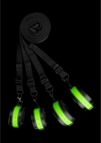 Ouch By Shots Ouch! Glow in the Dark Bed Restraint Attachment Set, Neon Žalias