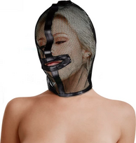 Ouch By Shots Ouch! Fishnet Mask Juodas - Adjustable PU Leather & Mesh Design