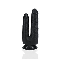 Realrock By Shots RealRock Double Trouble 5/6 Juodas - Dual-Ended Silicone Model 12.7/15.2 cm