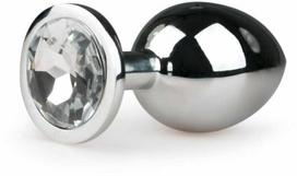 Rimba Metal Plug Sidabrinis M with Clear Crystal Accent, Aliuminio, Medium