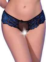Chilirose Panties Thongs Mėlyna Chilirose CR 4712 Mėlyna & Juodas Lace Panties with Decorative Opening M