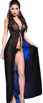 Chilirose CR 3275 Long Babydoll & Thong Set Juodas S/M - Elegant Sheer Nightdress