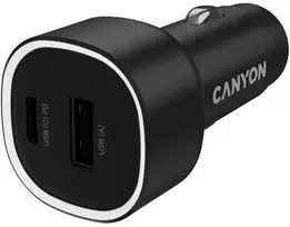CANYON automobilinis įkroviklis OnDrive 48 PD 48W USB-A+USB-C Juodas