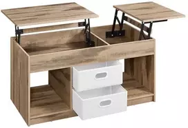 Songmics Kavos staliukas ruda–balta