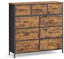 Songmics Komoda ruda-juoda 9 stalčiai