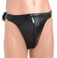 Master Series Spiked Leather Jockstrap with Adjustable Straps, Juodas