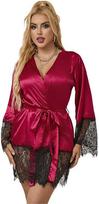 Subblime Sets Subblime 953812 Elegant Raudona Lace Pajamas Set with Thong S/M