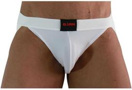 BURN 007 Jockstrap Lycra Baltas M - Premium Breathable Athletic Model