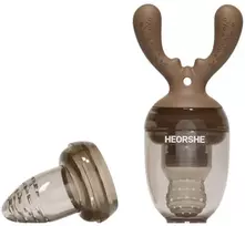 HEORSHE silikoninis šviežio maisto maitintuvas kūdikiams, rudas