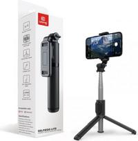 Crong Compact selfie stick Bluetooth tripod black
