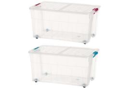 Daiktadėžė su ratukais, daiktų saugojimo Nord Clean, 120 l, (spalva/dizainas parenkami atsitiktine tvarka), 72.5 x 48 x 36 cm