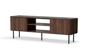 Televizoriaus spintelė Solano, juoda sp./riešuto sp., 40 cm x 150 cm x 55 cm