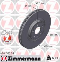 Stabdžių diskas ZIMMERMANN 460.1553.20
