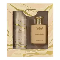 „Paris Corner“ rinkinys: „Taskeen Caramel Cascade“, kvepalai, unisex, 100 ml + „Taskeen Caramel Cascade“, dezodorantas purškiklis, unisex, 200 ml