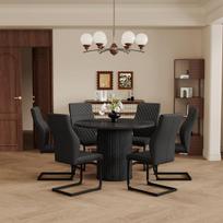 Valgomasis stalas ir kėdės, 100 cm, MDF, 6 vnt