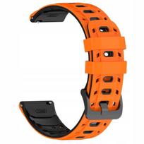 „BestAccessories" silikoninis laikrodžio dirželis 22 mm, oranžinis, juodas