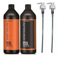 Matrix Total Results Mega Sleek Shampoo 1000Ml + Conditioner 1000Ml + 2X Pompka