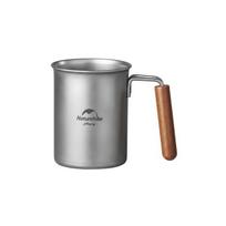 Puodelis Naturehike nerūdijančio plieno 304 medinė rankena 350ml