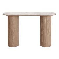 Konsolinis stalas, 40x120x78 cm, balta, ruda, keramika