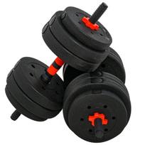 Hantelių ir štangos rinkinys, 25 kg, juoda, reguliuojamas