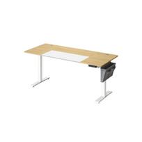 Elektrinis reguliuojamo aukščio rašomasis stalas 70x160x120cm., baltos/šviesiai rudos spalvos