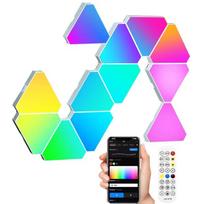 Amailtom Trikampiai RGB LED sienų šviestuvai, 12 vnt., su nuotolinio valdymo pultu
