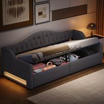 Minkšta daybed lova su LED ir daiktadėže 90x200cm 1 vnt