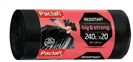 Šiukšlių maišai Paclan, 240 l, 20 vnt., 40MK