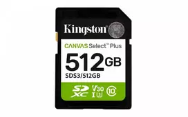 „Kingston Technology“ 512GB SDXC „Canvas Select Plus“ Gen3 150MB/s C10 UHS-I U3 V30 atminties kortelė
