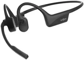 Aftershokz SHOKZ OpenComm2 2025 atnaujintos belaidės „Bluetooth“ kaulinio laidumo vaizdo konferencijų ausinės su USB-C įkrovimo prievadu | 16 val. pokalbių laikas, 29 m belaidis diapazonas, 1 val. įkrovimo laikas | Į komplektą įeina triukšmą slopinantis strėlės formos mikrofonas, juodos, belaidės, biurui / skambučių centrui, 35 g, ausinės, juodos