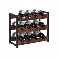 Relaxdays Vyno lentyna 38x44,5x20 cm Ruda mediena ir metalas