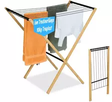 Relaxdays Sulankstoma skalbinių džiovyklė, bambukas, metalas
