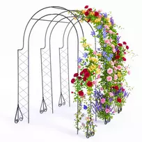 Relaxdays Rose Trellis 3-arkių juodas metalas