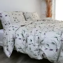 Saules Patalyne PREMIUM satino patalynė SIDABRINIAI LAUKAI, 3 dalių, 200x220 cm