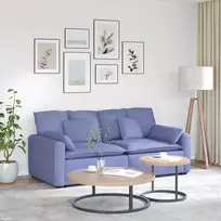 Modulinė sofa su pagalvėlėmis, džinsinės mėlynos spalvos