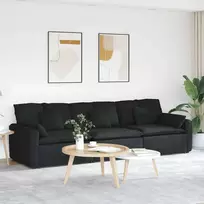 Modulinė sofa su pagalvėlėmis, juoda
