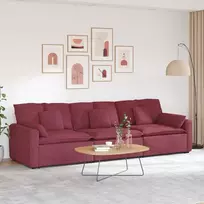 Modulinė sofa su pagalvėlėmis, vyno raudonumo