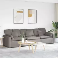 Modulinė sofa su pagalvėlėmis, pilkai ruda