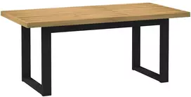 Valgomojo stalas NOAIN, U formos kojelės, 180x90x75 cm, pušies masyvas