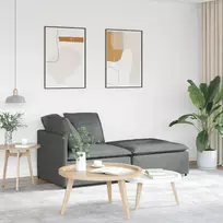 Modulinė sofa su pakoja ir pagalvėlėmis, audinys, tamsiai pilka