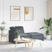 Modulinė sofa su pakoja ir pagalvėlėmis, aksominė, tamsiai pilka
