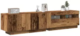 TV staliukas TV spintelė su LED lemputėmis, senovinė mediena, 180x35x40cm, inžinerinė mediena