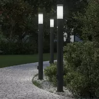 Pakabinamas šviestuvas Apšvietimo stulpeliai su jutikliu ir lizdu, 3 vnt., 110 cm, nerūdijantis plienas, IP44