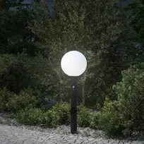 Pakabinamas šviestuvas Apsauginis šviestuvas su jutikliu ir lizdu, 80 cm, juodas, IP44