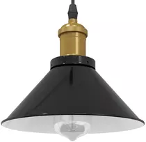 Pakabinamas šviestuvas, reguliuojamo aukščio, E27, blizgios juodos spalvos, Ø 22 cm, metalas
