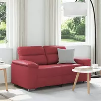 Dvivietė sofa, vyno raudonumo, 160x81x84 cm, dirbtinė oda