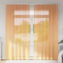 Voilės užuolaidos su kišenėmis karnizui, 2 vnt., oranžinės